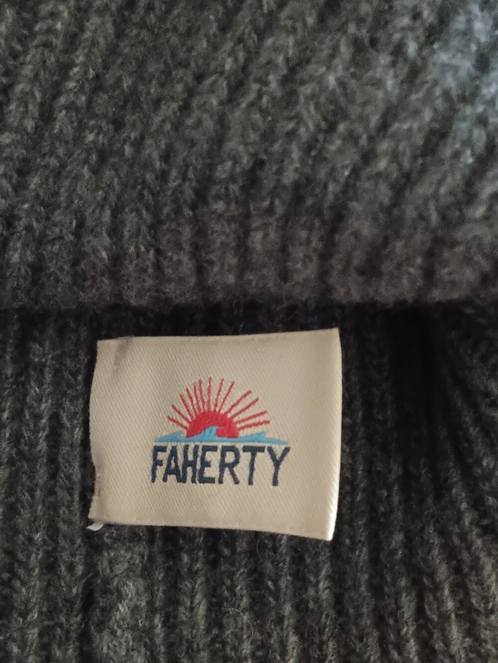 Faherty Cashmere Wool Gray Ribbed Beanie OS Unisex Luxury